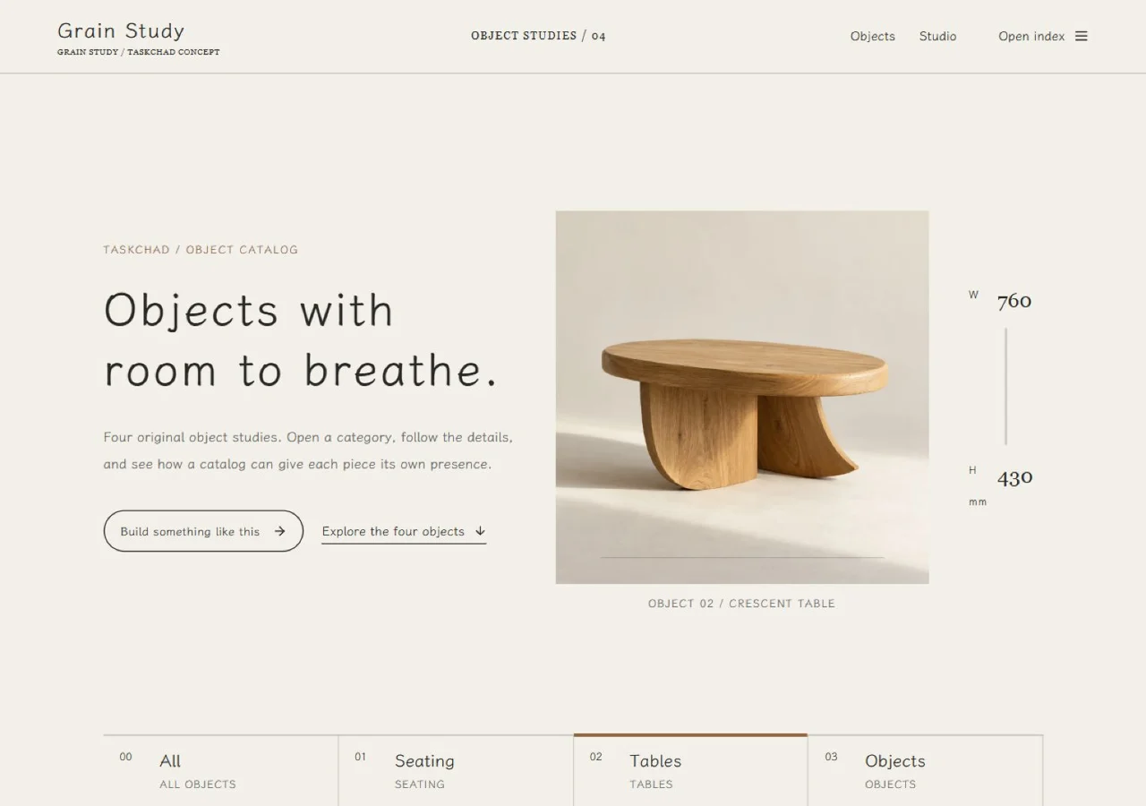 Object Catalog live website demonstration
