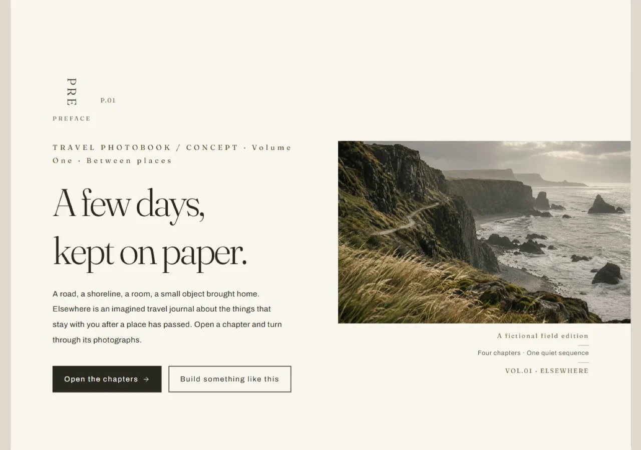 Travel Photobook live website demonstration